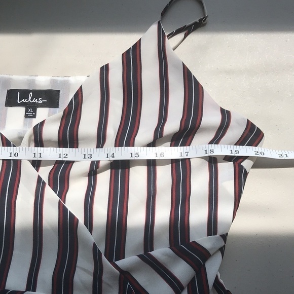 𝅺LULUS sleeveless striped wrap long shirt tunic sz XL - Picture 6 of 11